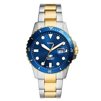 Fossil Blue Dive Three-Hand Date Two-Tone Stainless Steel Watch