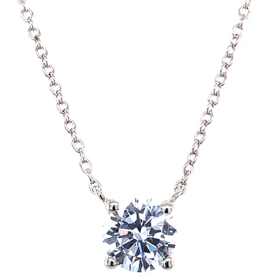 Sterling Silver Cubic Zirconia Round  7mm 8 Heart 8 Arrow Cut Necklace 143474