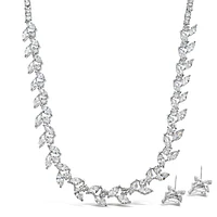 Bridal Silver Cubic Zirconia Necklace & Earrings Set 142905