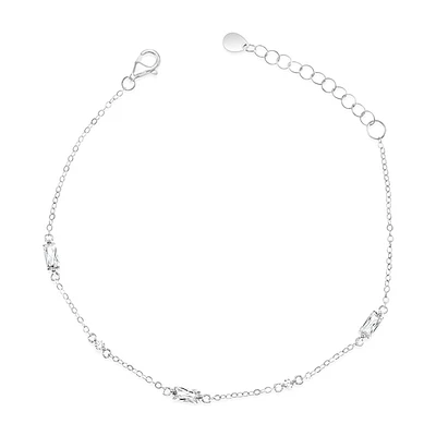 Sterling Silver Baguette Cubic Zirconia Bracelet