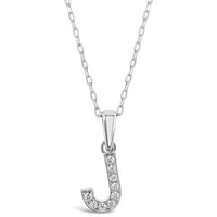 Sterling Silver Cubic Zirconia Initial J Necklace 135926