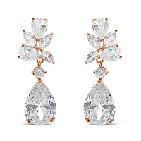 Rose Gold Cubic Zirconia Tear Drop Earrings 137417