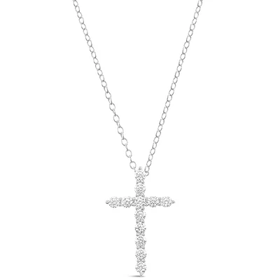 Sterling Silver Cross Cubic Zirconia Necklace 152726