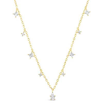 Gold Plated Sterling Silver Cubic Zirconia Necklace 153231