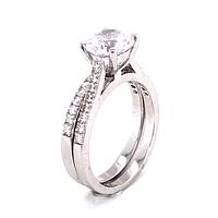 Sterling Silver Cubic Zirconia Round Set Ring 125807