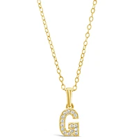 Gold Plated Sterling Silver Cubic Zirconia Initial Necklace