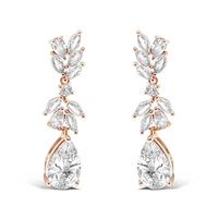 Bridal Rosegold Cubic Zirconia Drop Earrings 145934