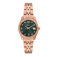 Fossil Scarlette Three-Hand Date Rose Gold-Tone Stainless Steel Watch 152907