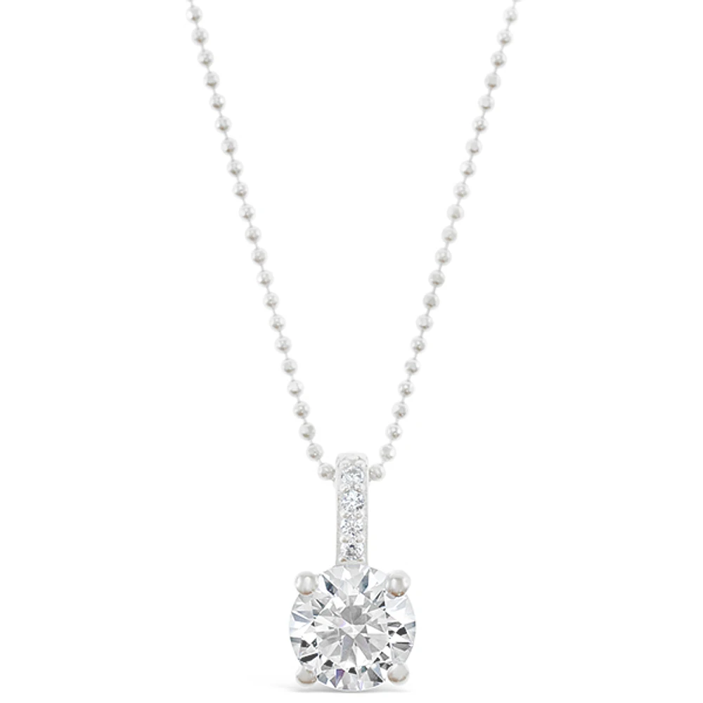 Sterling Silver Round Cubic Zirconia Necklace 147701