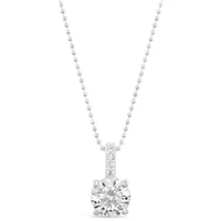 Sterling Silver Round Cubic Zirconia Necklace 147701
