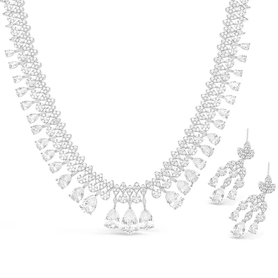 Bridal Cubic Zirconia Necklace & Earrings Set 152748