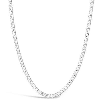 Sterling Silver 6mm Cuban Link 22" Chain Necklace 143867