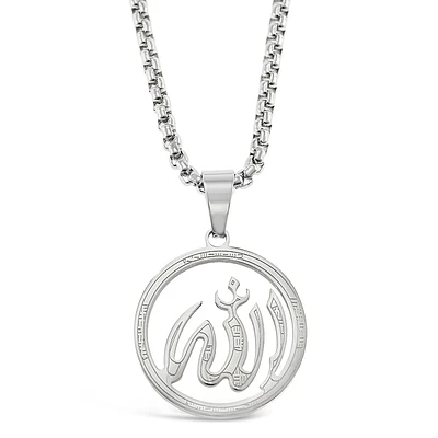 Stainless Steel Silver Allah Necklace 142824