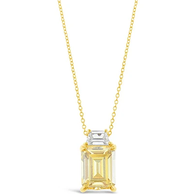 Gold Plated Sterling Silver Cubic Zirconia Necklace