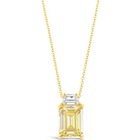 Gold Plated Sterling Silver Cubic Zirconia Necklace