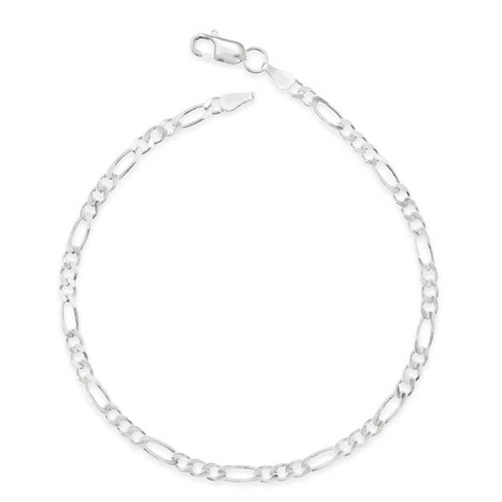 Sterling Silver 2.9mm Figaro 7.5" Inches Bracelet 144378