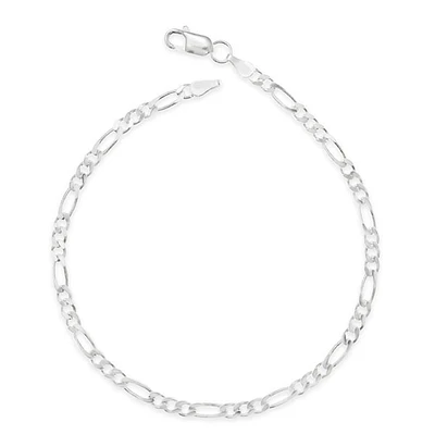 Sterling Silver 2.9mm Figaro 7.5" Inches Bracelet 144378