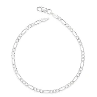Sterling Silver 2.9mm Figaro 7.5" Inches Bracelet 144378