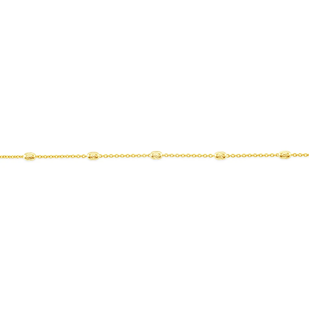 Gold Plated Sterling Silver Bead Anklet 145097