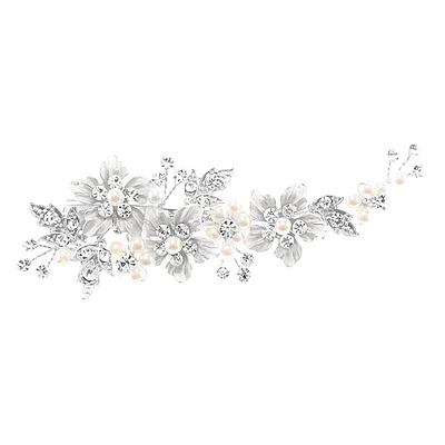 Bridal Silver Flower Hair Clip 142042