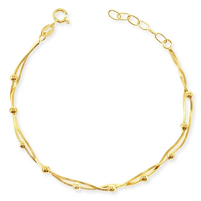 Gold Plated Sterling Silver Double Chain Bracelet