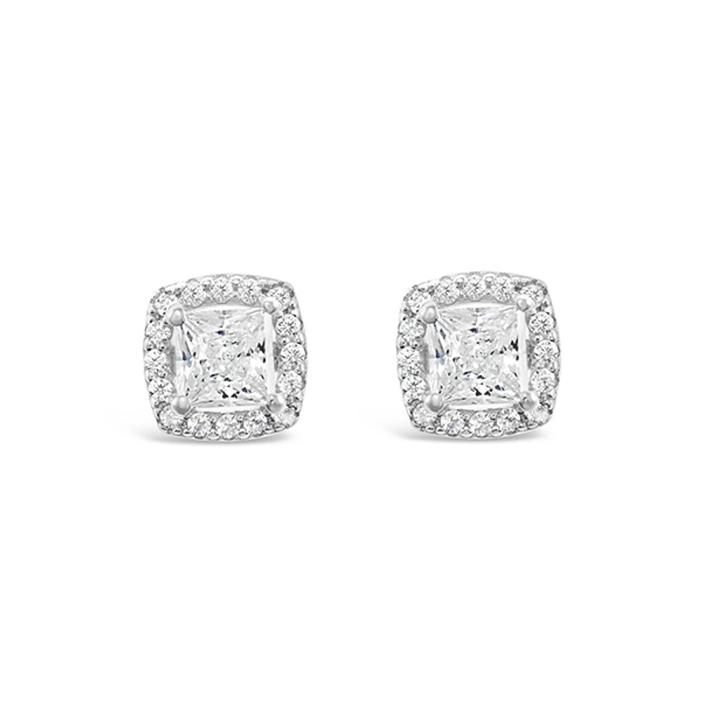 Sterling Silver Cubic Zirconia Square Studs 139379