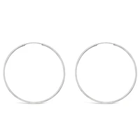 Sterling Silver Plain 60mm Hoops Earrings 129197