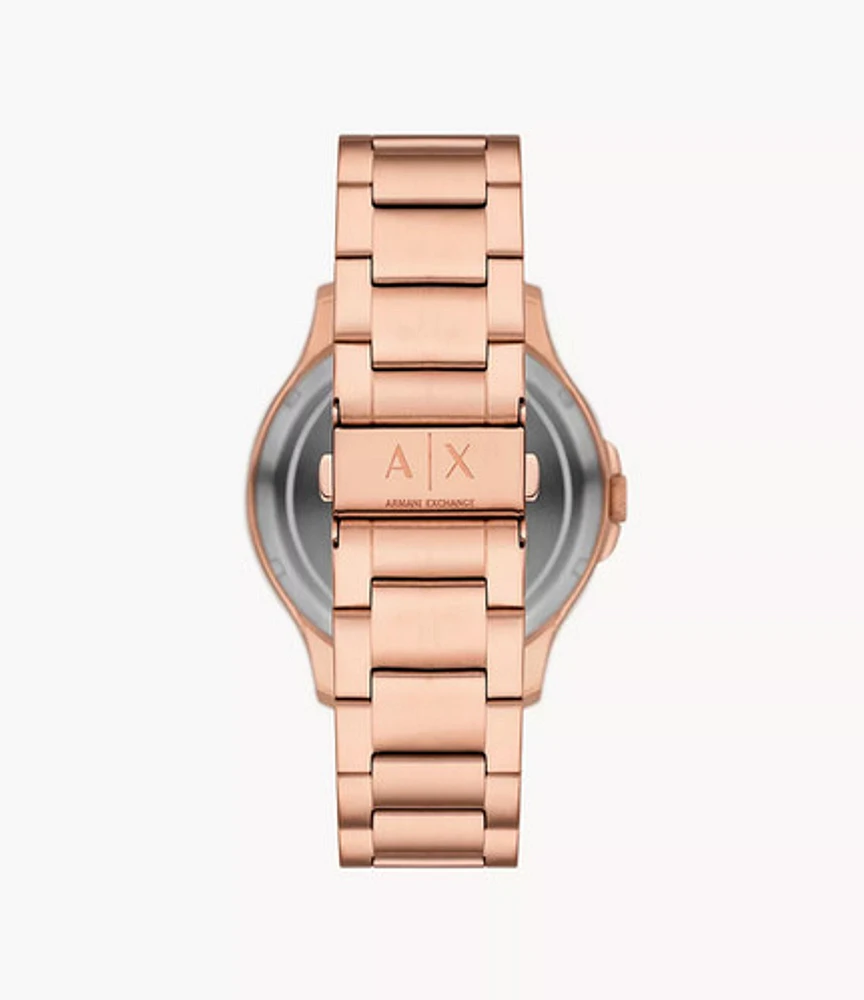 Armani Exchange Automatic Rose Gold-Tone Stainless Steel Watch 153939