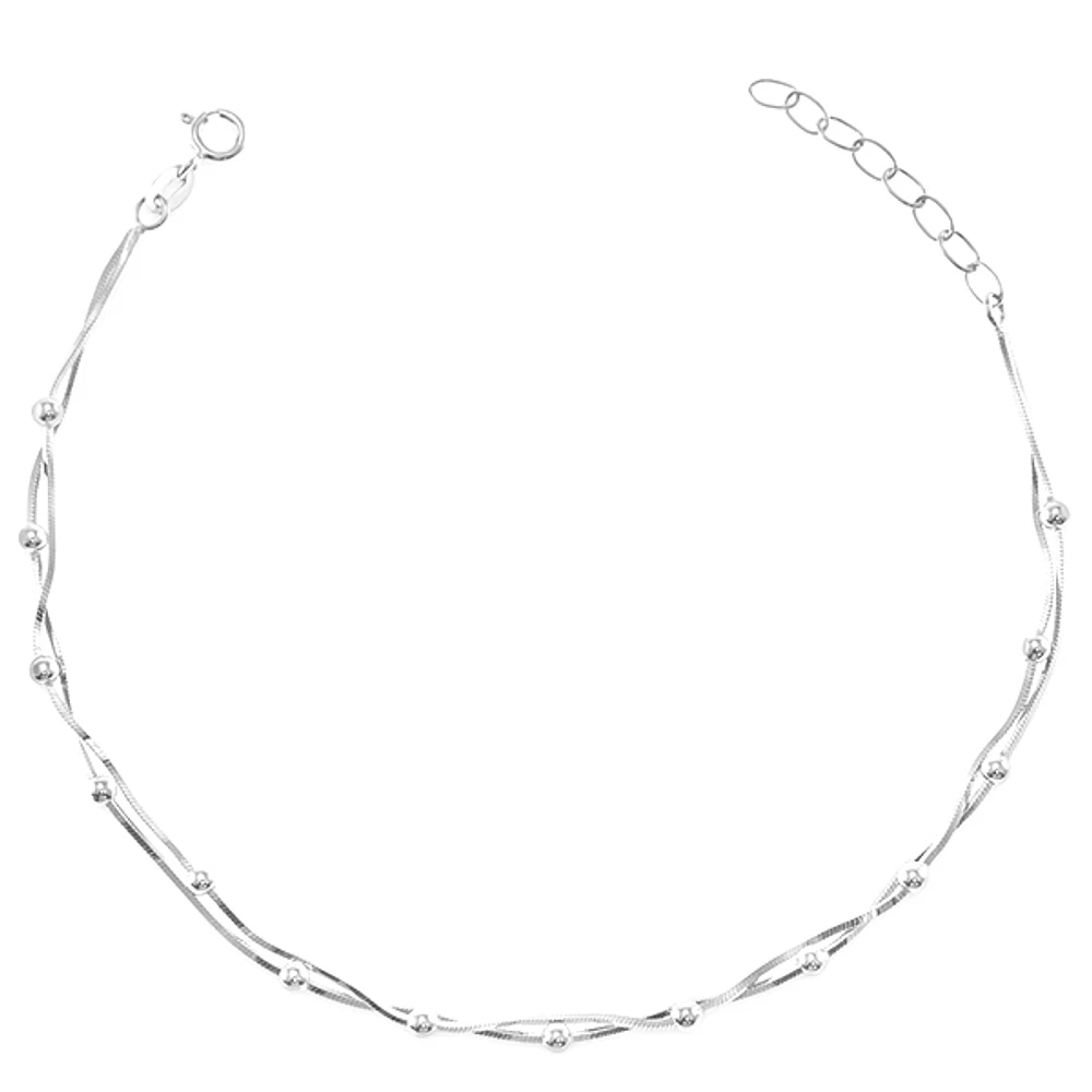 Sterling Silver Beads Anklet