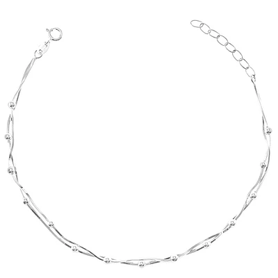 Sterling Silver Beads Anklet