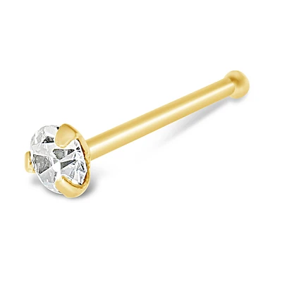 Gold Plated Sterling Silver Crystal 2mm Ball End Nose Stud 136707