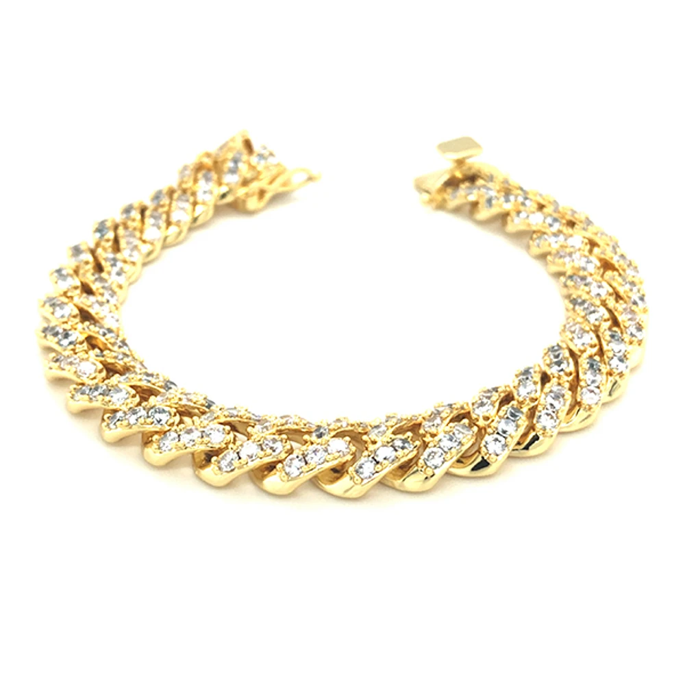 Fashion Cubic Zirconia Cuban Link 7" Inches Bracelet