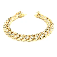 Fashion Cubic Zirconia Cuban Link 7" Inches Bracelet