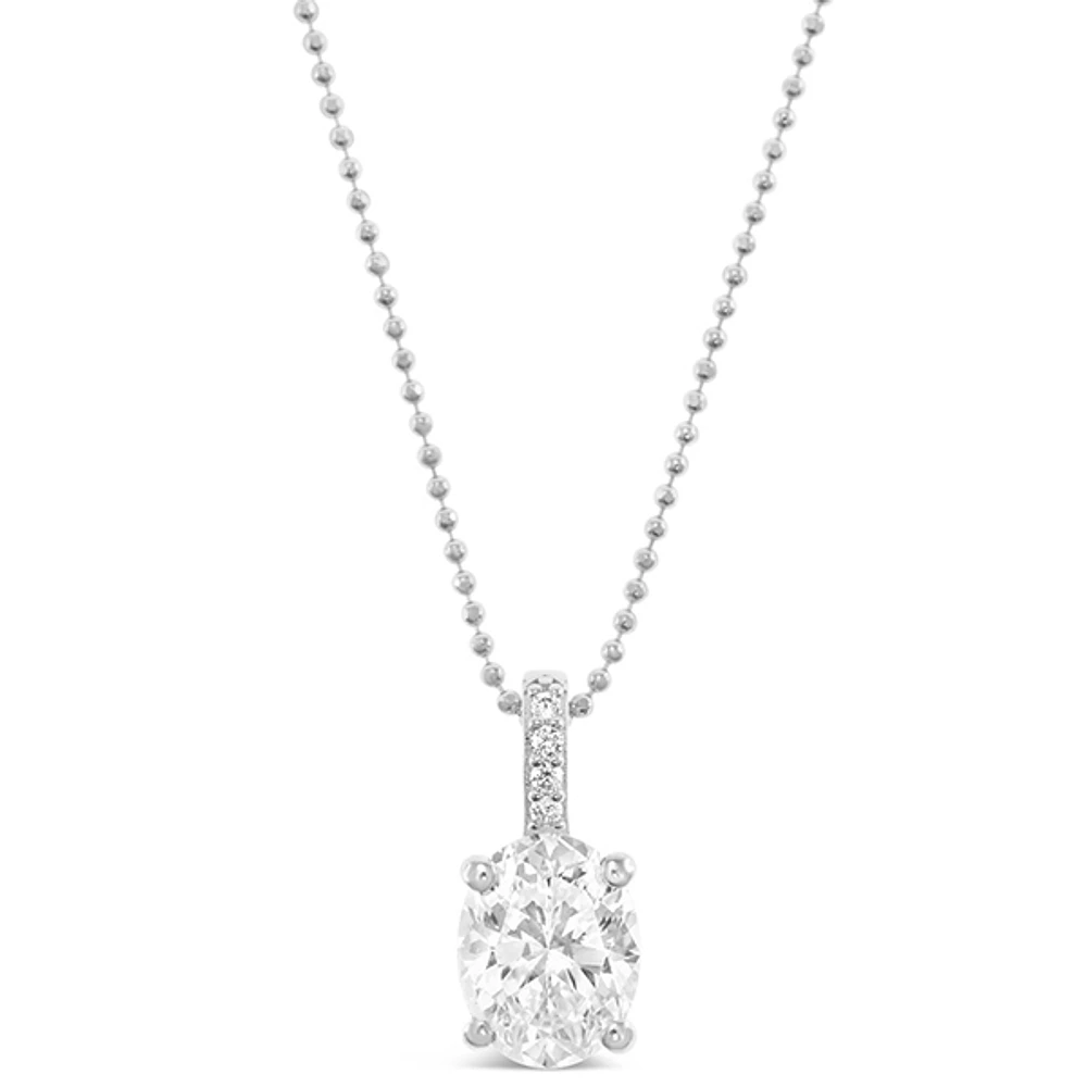 Sterling Silver Oval Cubic Zirconia Necklace 147709