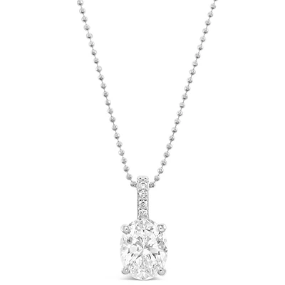 Sterling Silver Oval Cubic Zirconia Necklace 147709