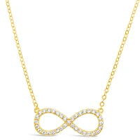 Gold Plated Sterling Silver Cubic Zirconia Infinity Necklace 151230