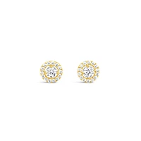 10k Yellow Gold Cubic Zirconia Studs Earrings 153718