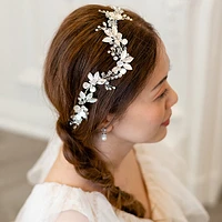 Bridal Silver leaf Hair Vine 142064