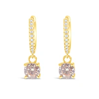 Gold Plated Sterling Silver Cubic Zirconia Huggie Earrings