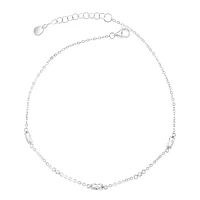 Sterling Silver Baguette Cubic Zirconia Anklet