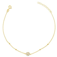 Gold Plated Sterling Silver Cubic Zirconia Anklet 145111