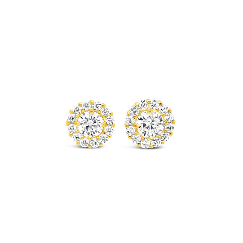 10k Yellow Gold Cubic Zirconia Studs Earrings