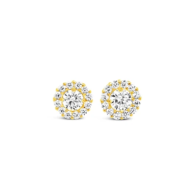 10k Yellow Gold Cubic Zirconia Studs Earrings