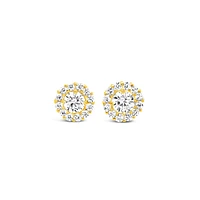10k Yellow Gold Cubic Zirconia Studs Earrings