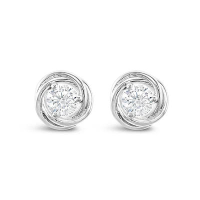 Sterling Silver Twist Cubic Zirconia Earrings 153085