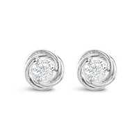Sterling Silver Twist Cubic Zirconia Earrings 153085