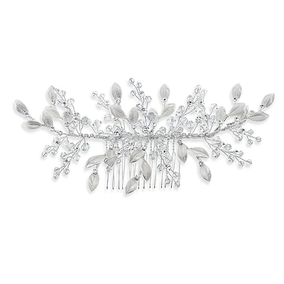 Bridal Silver Leaf Hair Comb 142067