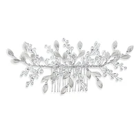 Bridal Silver Leaf Hair Comb 142067