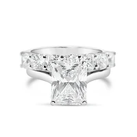 Sterling Silver Cubic Zirconia Radiant Cut Set Ring 143486