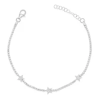 Sterling Silver Cubic Zirconia Star Bracelet 149866